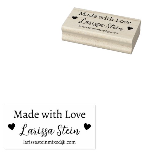 Crafted With Love Custom Signature   Rubber Stamp