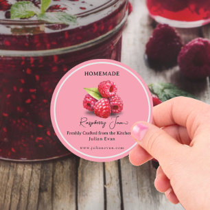 Crafted with Love Homemade Raspberry Jam Classic Round Sticker