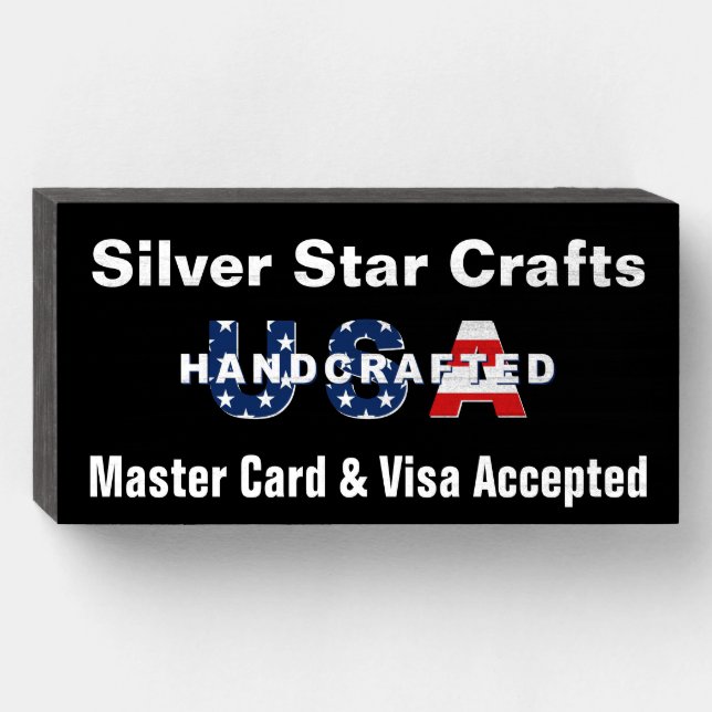 Crafter Business Artist Handcrafted in the USA Wooden Box Sign (Front Horizontal)