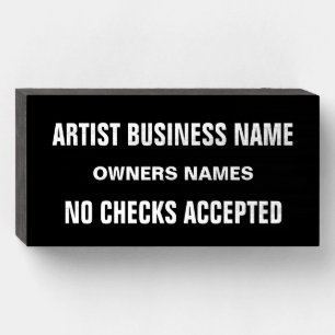 Crafter Business Artist Payments Accepted Names Wooden Box Sign