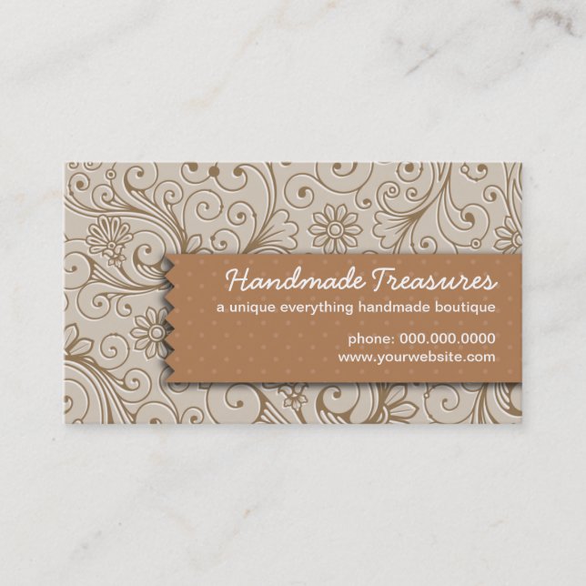 Crafters Floral Handmade Business Card (Front)