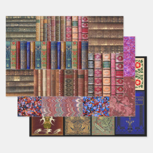 Crafters Scrapbook Old Books Wrapping Paper Sheets