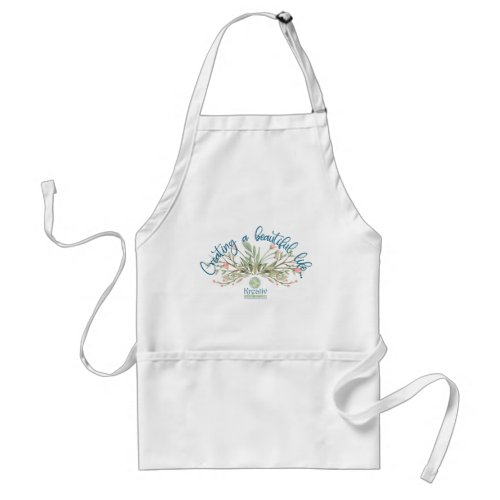 Crafting Apron with Script Tagline and Flowers