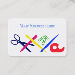Crafting art tools, for craft, artist, teacher business card