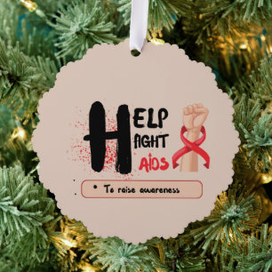 Crafting Change: Help Fight AIDS Day Awareness Ornament Card