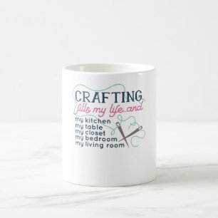 Crafting fills my life and... Typography Coffee Mug