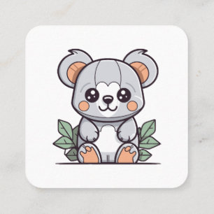 Crafting Kawaii Magic Koala Vector Square Business Card