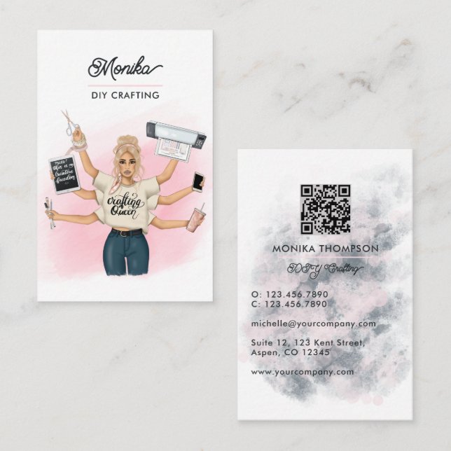 Crafting Queen Crafter QR Code Business Card (Front/Back)