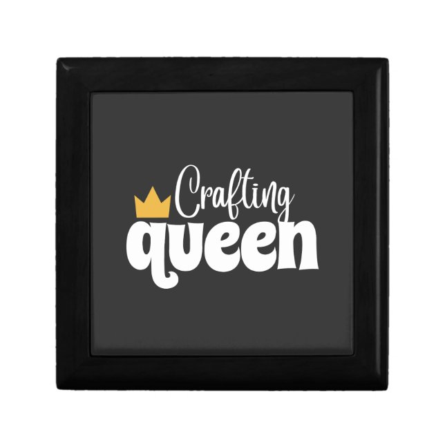 CRAFTING QUEEN WOODEN KEEPSAKE BOX (Front)
