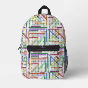 Crafting Sewing Word Search Printed Backpack