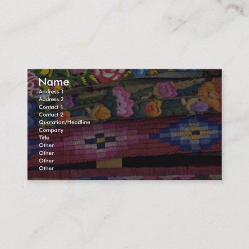 Crafts, Chichicastenango, Guatemala Business Card Template