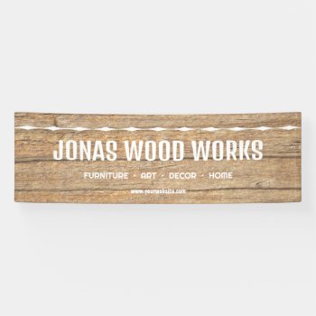 Crafts Fair Market Wood Grain Booth Valance Banner by Sideview at Zazzle