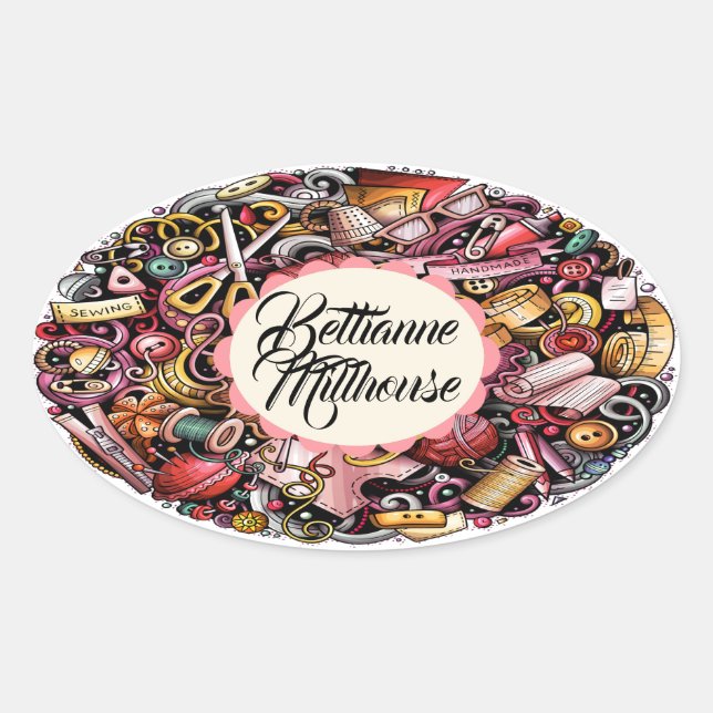 Crafts Sewing Knitting Sticker (Front)