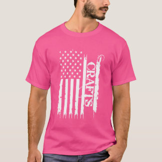 Crafts United States Distressed w US Flag T-Shirt