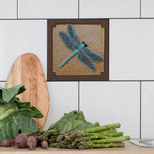 Craftsman Ceramic tile with Dragonfly