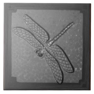 Craftsman Dragonfly Tile, Golden Ceramic Tile