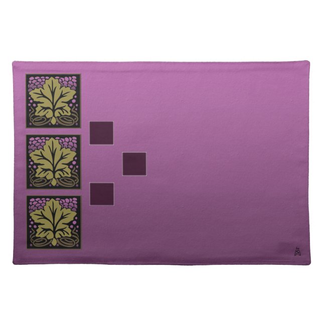 Craftsman Grape Leaf and Grapes (Cloth Placemat) Placemat (Front)