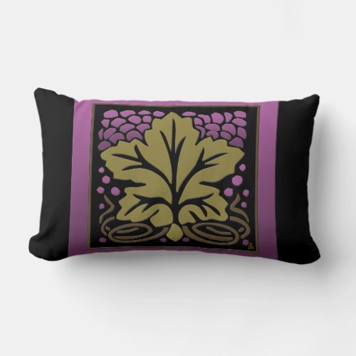 Craftsman Grape Leaf and Grapes Lumbar Pillow