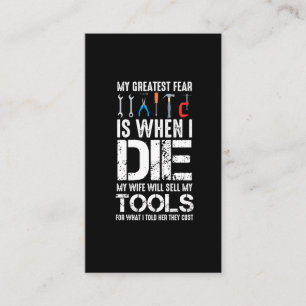 Craftsman Husband Expensive Tools Workshop Business Card