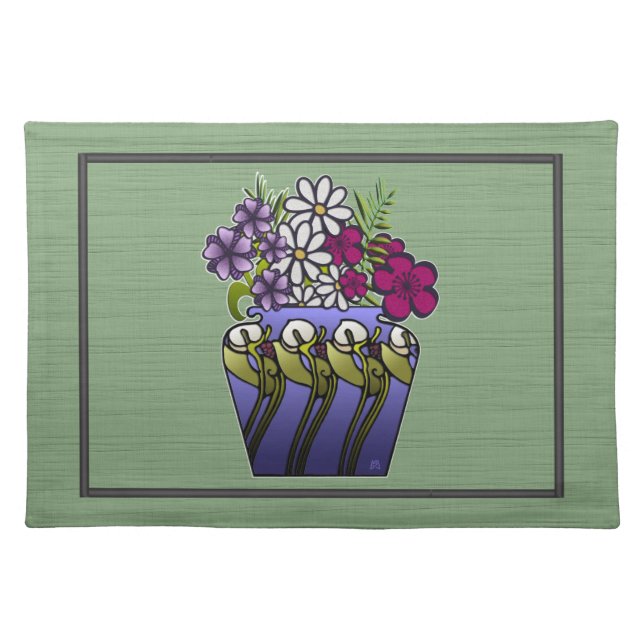 Craftsman Lily Vase  Cloth Placemat (Front)
