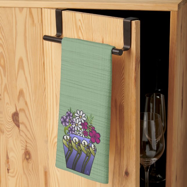 Craftsman Lily Vase  Kitchen Towel (Thirds Fold)