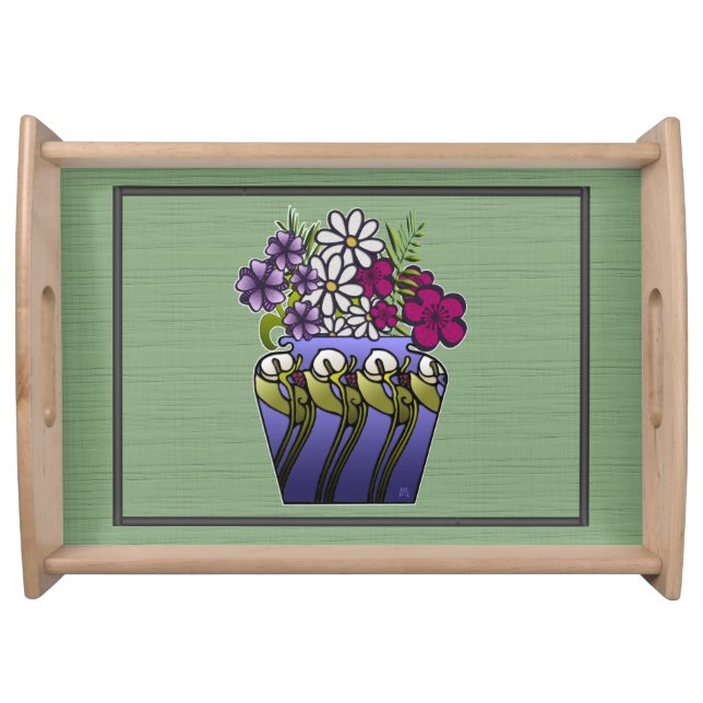 Craftsman Lily Vase  Serving Tray (Front)