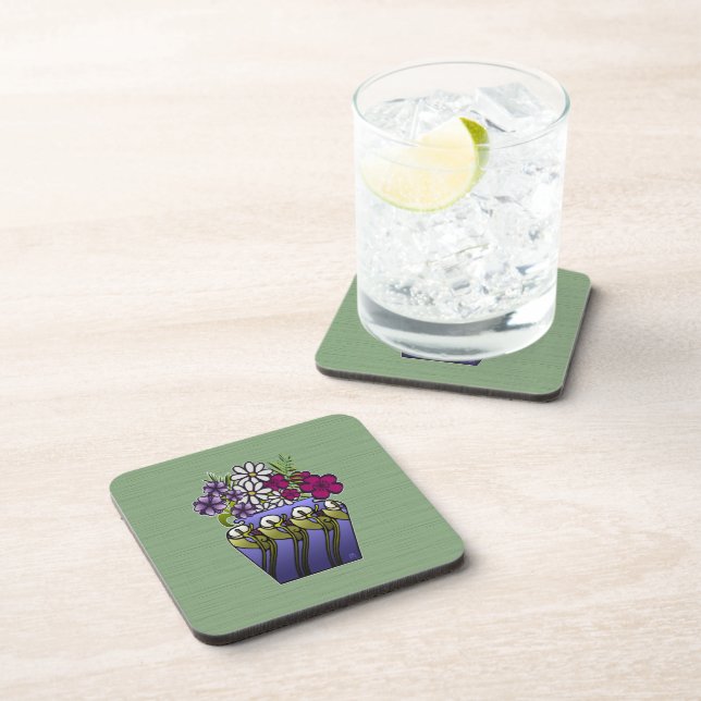 Craftsman Lily Vase Set of 6 Beverage Coaster (Right Side)