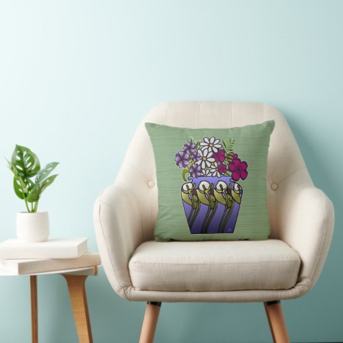 Craftsman Lily Vase  Throw Pillow