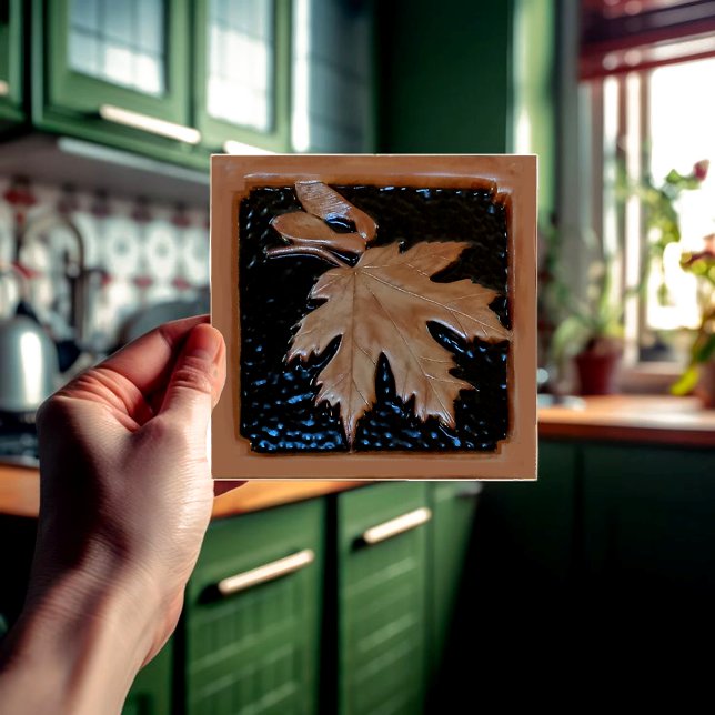 Craftsman Maple leaf Tile Espresso & copper (Coper and Espresso Maple leaf tile.)