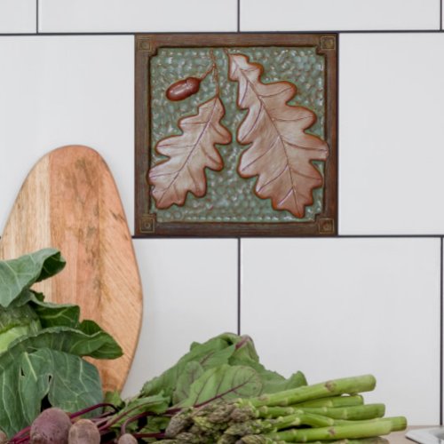  Craftsman Oak leaf Ceramic Decorative tile 