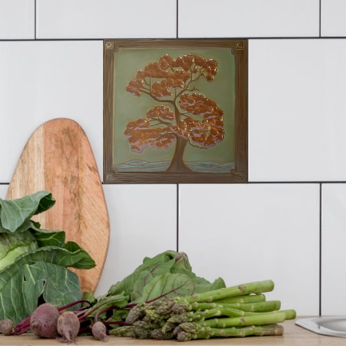 Craftsman Oak Tree Ceramic Tile