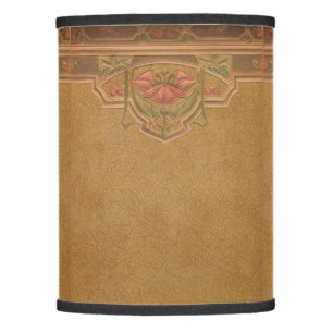 Craftsman or Mission Style Faux Leather Frieze Lamp Shade