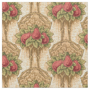 Craftsman or Mission Style Red Pears Pattern Fabric