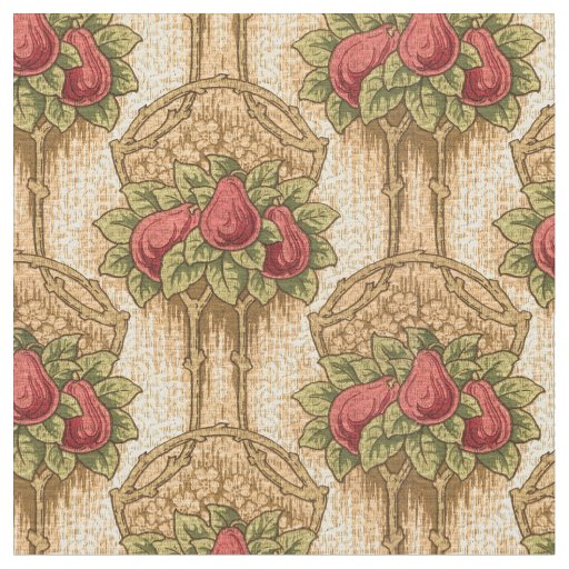 Craftsman or Mission Style Red Pears Pattern Fabric
