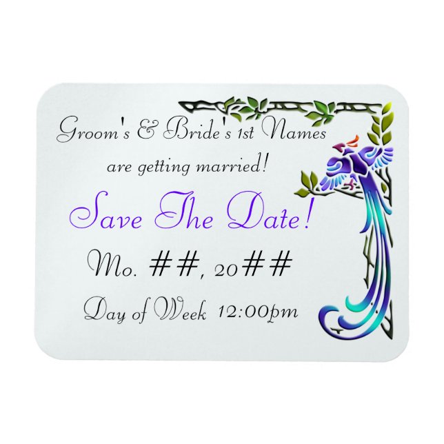 Craftsman Peacocks (Save The Date Magnet) Magnet (Horizontal)