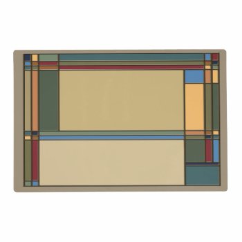 Craftsman Style Geometric In Bold Colors Placemat by RantingCentaur at Zazzle