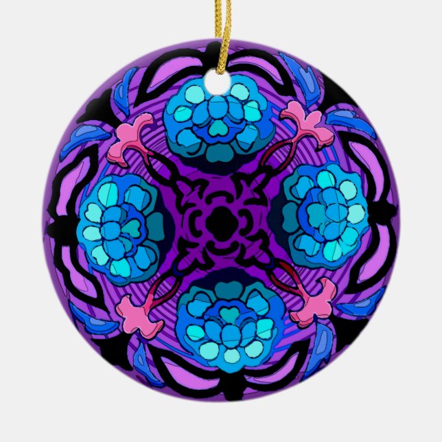 Craftsman Winter Garden (Ceramic Fan Pull / Orname Ceramic Ornament (Front)