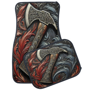 Craftsmanship and Power of a Fireman's Axe Design Car Floor Mat