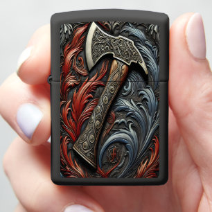 Craftsmanship and Power of a Fireman's Axe Design Zippo Lighter