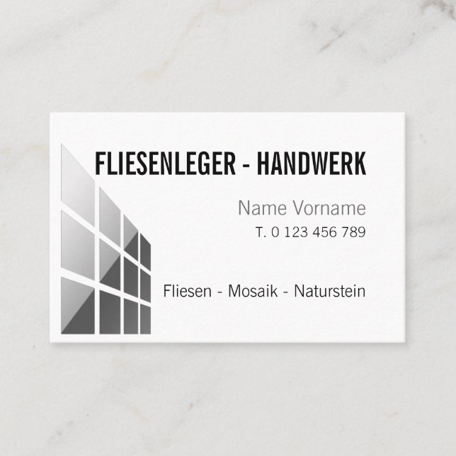 craftsmanship tile business card (Front)