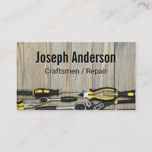Craftsmen Tools Workshop Table Business Card
