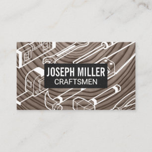 Craftsmen Wood Background   Tools Business Card