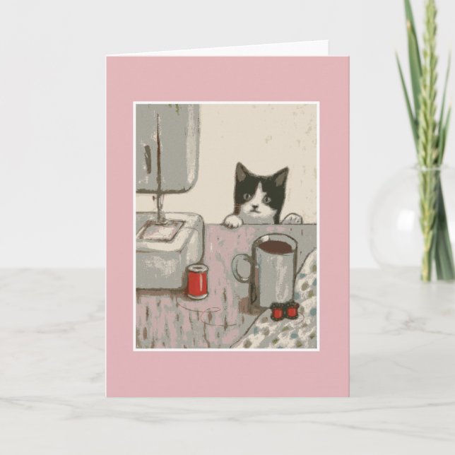 Crafty Cat Greeting Card (Front)