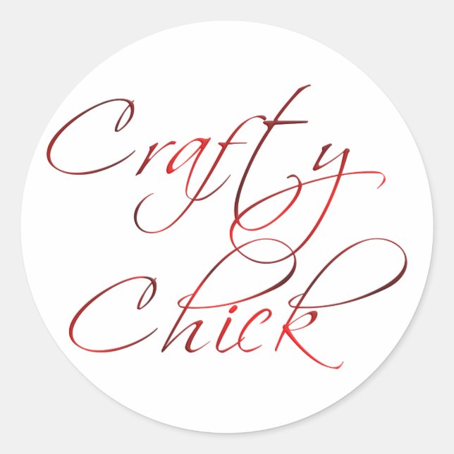 Crafty Chick Classic Round Sticker (Front)