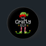 Crafty Christmas Elf Matching Pajama X-mas Party  Button<br><div class="desc">Crafty Christmas Elf Matching Pajama X-mas Party</div>