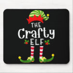 Crafty Christmas Elf Matching Pajama X-mas Party  Mouse Pad<br><div class="desc">Crafty Christmas Elf Matching Pajama X-mas Party</div>