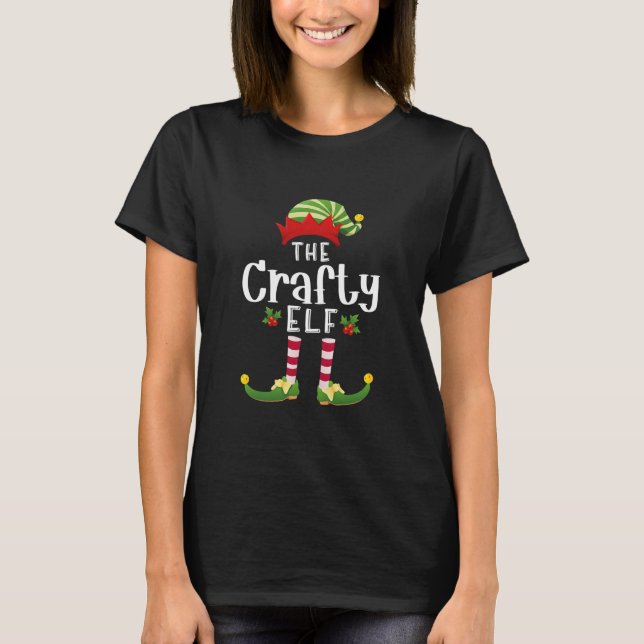 Crafty Christmas Party Elf Matching T-Shirt (Front)