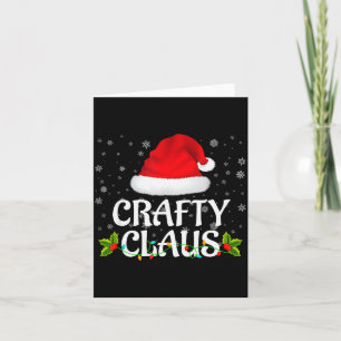 Crafty Claus Christmas Lights Santa Pajama Family Card