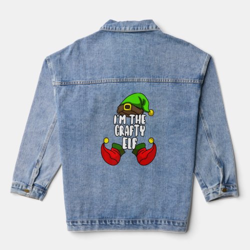 Crafty Elf Matching Family Group Christmas Party P Denim Jacket