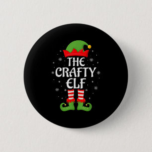 Crafty Elf Xmas Family Matching Elf Squad Christma Button
